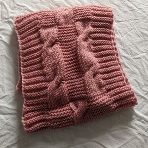 Cozy Pink Cable Knit Scarf